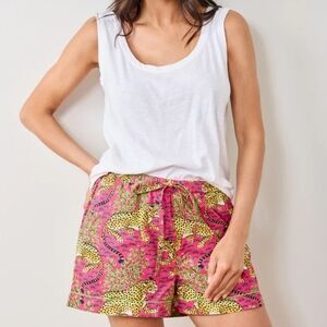 Printfresh Organic Cotton Pajama Shorts Pink Bagheera Animal Print Size Small